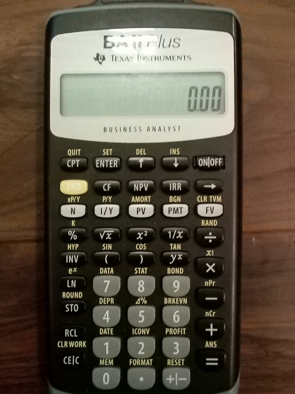 Texas Instruments BA II Plus Financial Calculator - Black and Light Gray